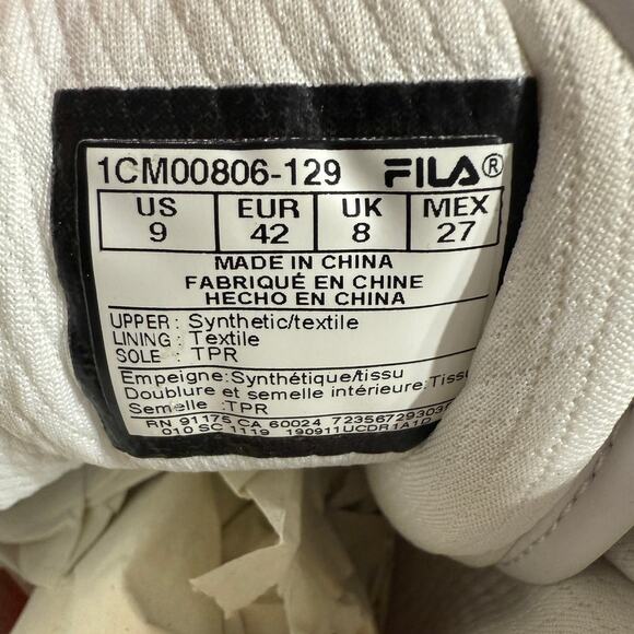 Fila Vulc 13 Reflective High-Top Sneaker Shoes Men's US 9 | EUR 42 White w/ Box - Picture 8 of 9